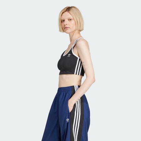 ADIDAS ORIGINALS Brassière Adicolor 3 bandes Black / White FEMME