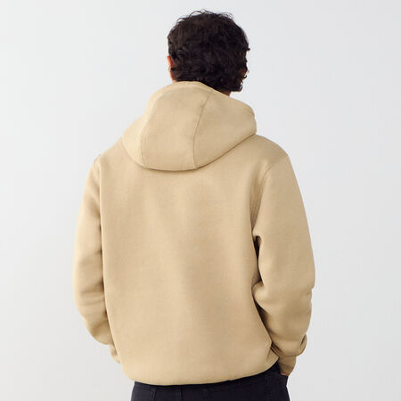NIKE HOODIE CLUB SMALL LOGO BEIGE/BLANC HOMME