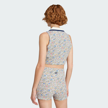 ADIDAS ORIGINALS adidas Originals x Liberty London Sleeveless Crop Polo Off White / Semi Lucid Red WOMEN