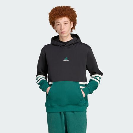 ADIDAS ORIGINALS ARCHIVE CUTLINE HOODIE Black / Collegiate Green MEN