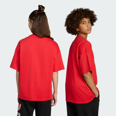 ADIDAS ORIGINALS Oversize Trefoil Tee Better Scarlet JUNIOR