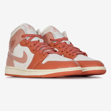 JORDAN air jordan 1 AIR JORDAN 1 MID BLANC/ROUGE FEMME