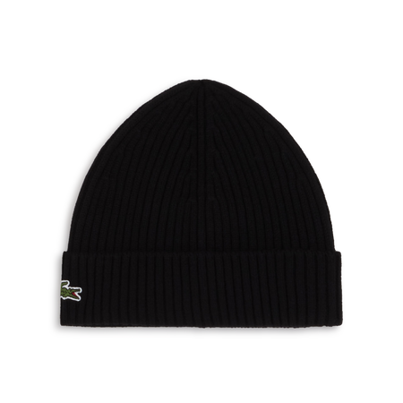 LACOSTE BEANIE CLASSIC LOGO NOIR HOMME