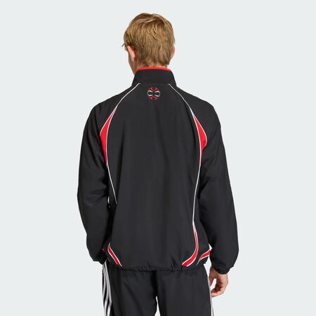 ADIDAS ORIGINALS TEAMGEIST HALF ZIP SWEATSHIRT Black / Better Scarlet MEN