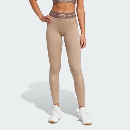 ADIDAS ORIGINALS Legging Hyperglam Rib 1/1 Chalky Brown / Earth Strata FEMME