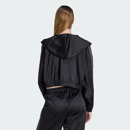 ADIDAS ORIGINALS PEARL CROPPED ZIP HOODIE Black WOMEN