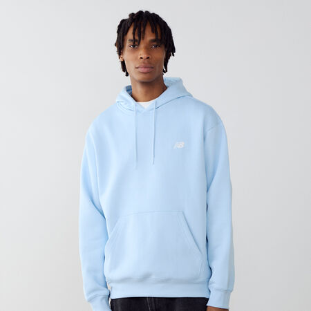 NEW BALANCE HOODIE SMALL LOGO BLEU CIEL HOMME