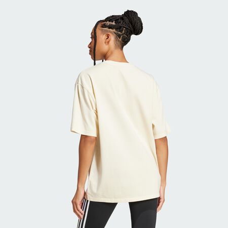 ADIDAS ORIGINALS Washed Oversized Tee Cream White WOMEN