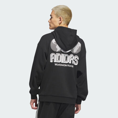 ADIDAS ORIGINALS Sweat-shirt à capuche World Wide Hoops Black MIXTE