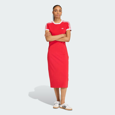 ADIDAS ORIGINALS ROBE 3 BANDES (SLIM) Better Scarlet / White FEMME