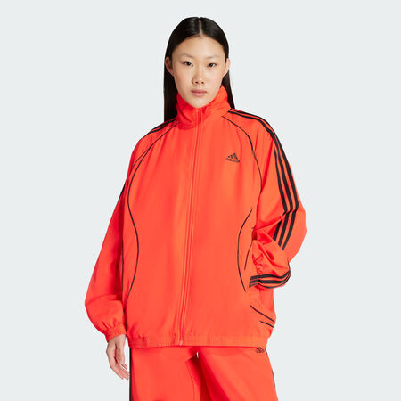 ADIDAS ORIGINALS Veste de survêtement toile oversize Teamgeist Adicolor Lucid Red / Black FEMME