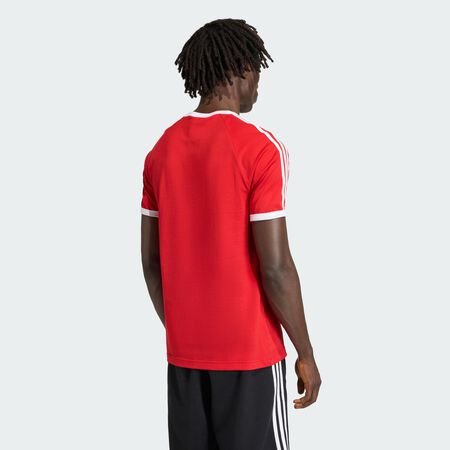 ADIDAS ORIGINALS T-SHIRT SLIM RINGER À 3 BANDES Better Scarlet HOMME