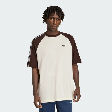 T-SHIRT BRITCORE SHORT SLEEVE RINGER : Off White / Aurora Coffee