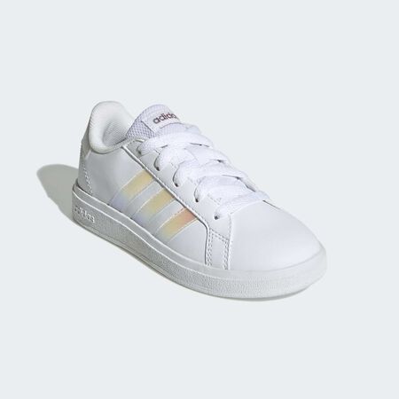 ADIDAS SPORTSWEAR Grand Court Lifestyle Lace Tennis Shoes Cloud White / Iridescent / Cloud White JUNIOR