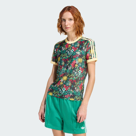 ADIDAS ORIGINALS T-SHIRT 3 BANDES ADIDAS ORIGINALS X LIBERTY LONDON Black / Bold Green / Collegiate Green / Eqt Yellow FEMME